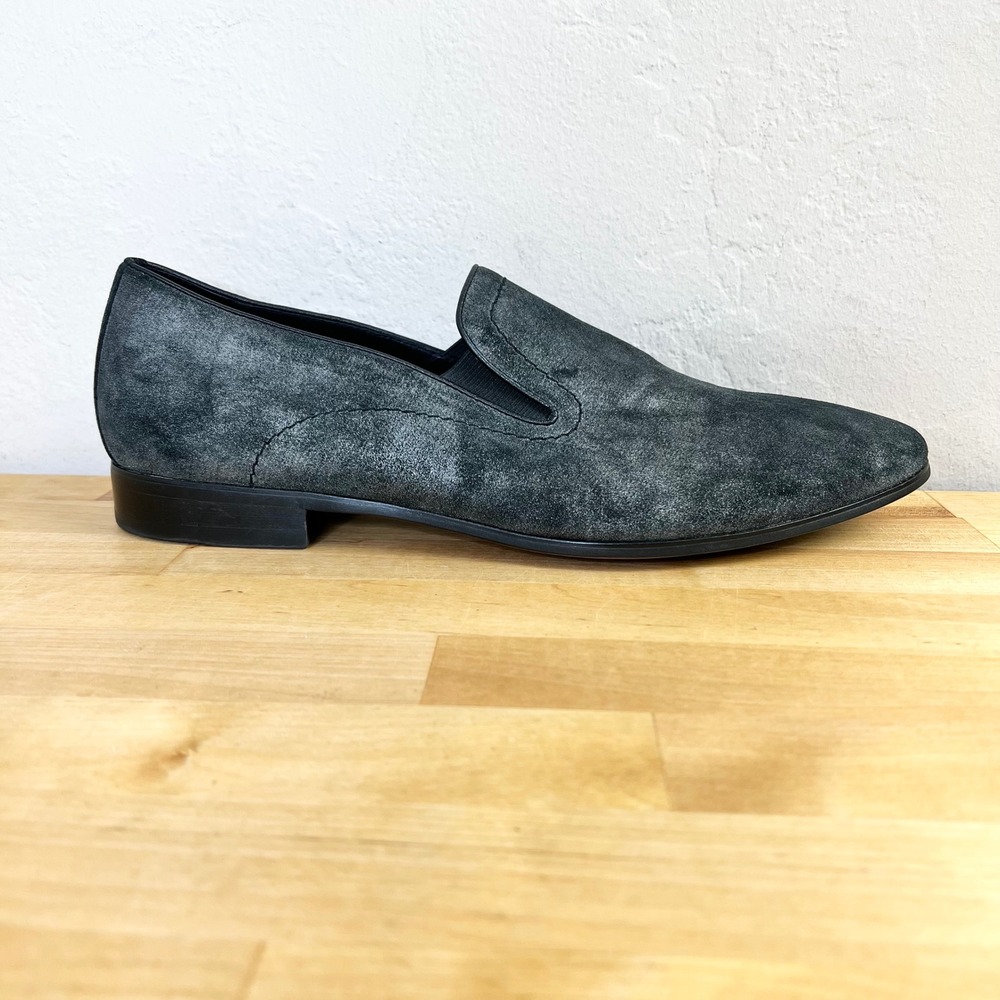 Robert Graham Loafers Slip On Sonoma Charcoal Gray Silver Dress Shoes Size 9